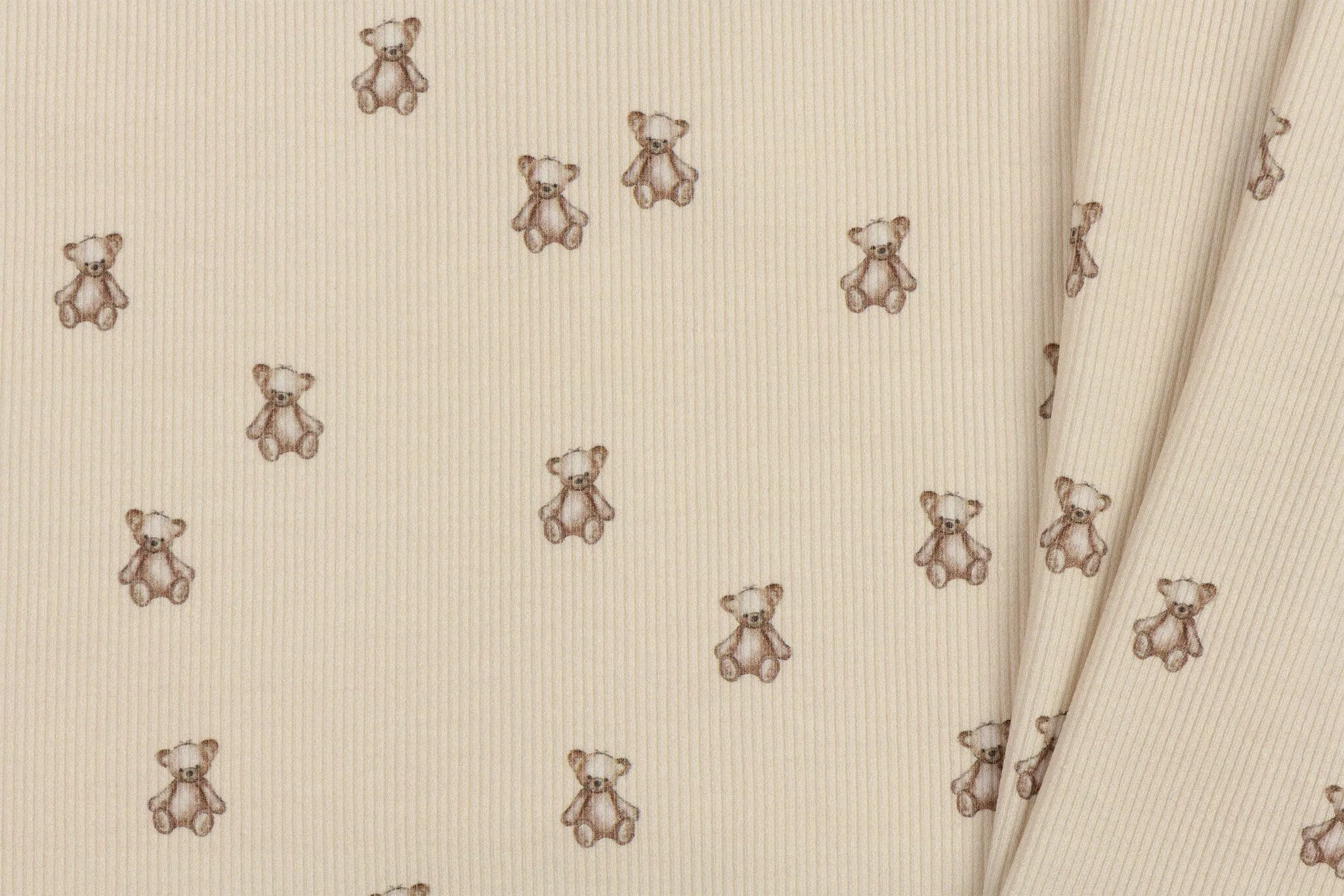 Rib Jersey Stof - Teddyberen