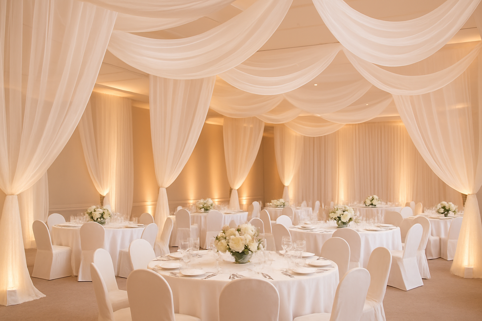 Organza Stof Brandvertragend – Wit – 300 cm – Voor Decoratie & Events