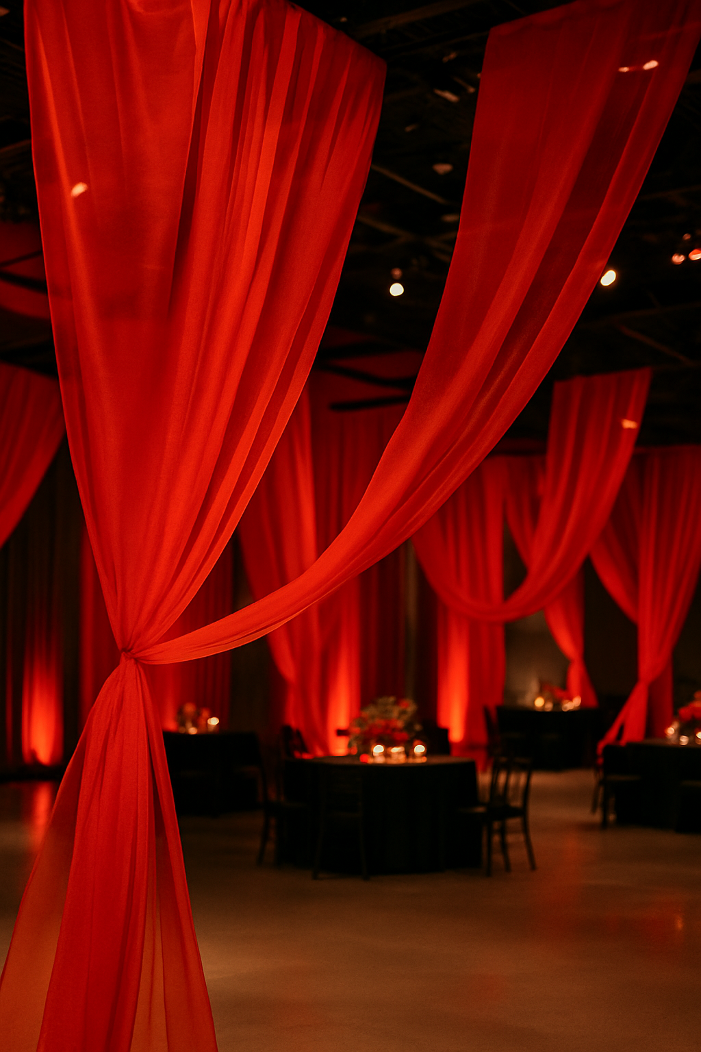 Organza Stof Brandvertragend – Donkerrood – 300 cm – Voor Decoratie & Events