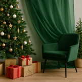 Organza Stof Donkergroen – Brandvertragend & 300 cm Breed