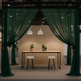 Organza Stof Donkergroen – Brandvertragend & 300 cm Breed