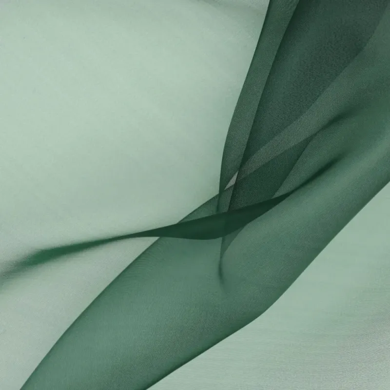 Organza Stof Donkergroen – Brandvertragend & 300 cm Breed