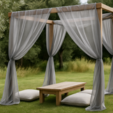 Organza Stof Brandvertragend – Zilvergrijs – 300 cm – Voor Decoratie & Events