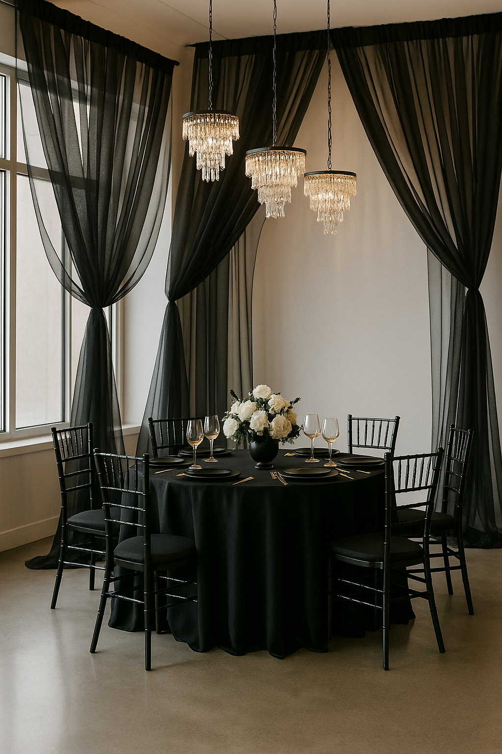 Organza Stof Brandvertragend – Zwart – 300 cm – Voor Decoratie & Events