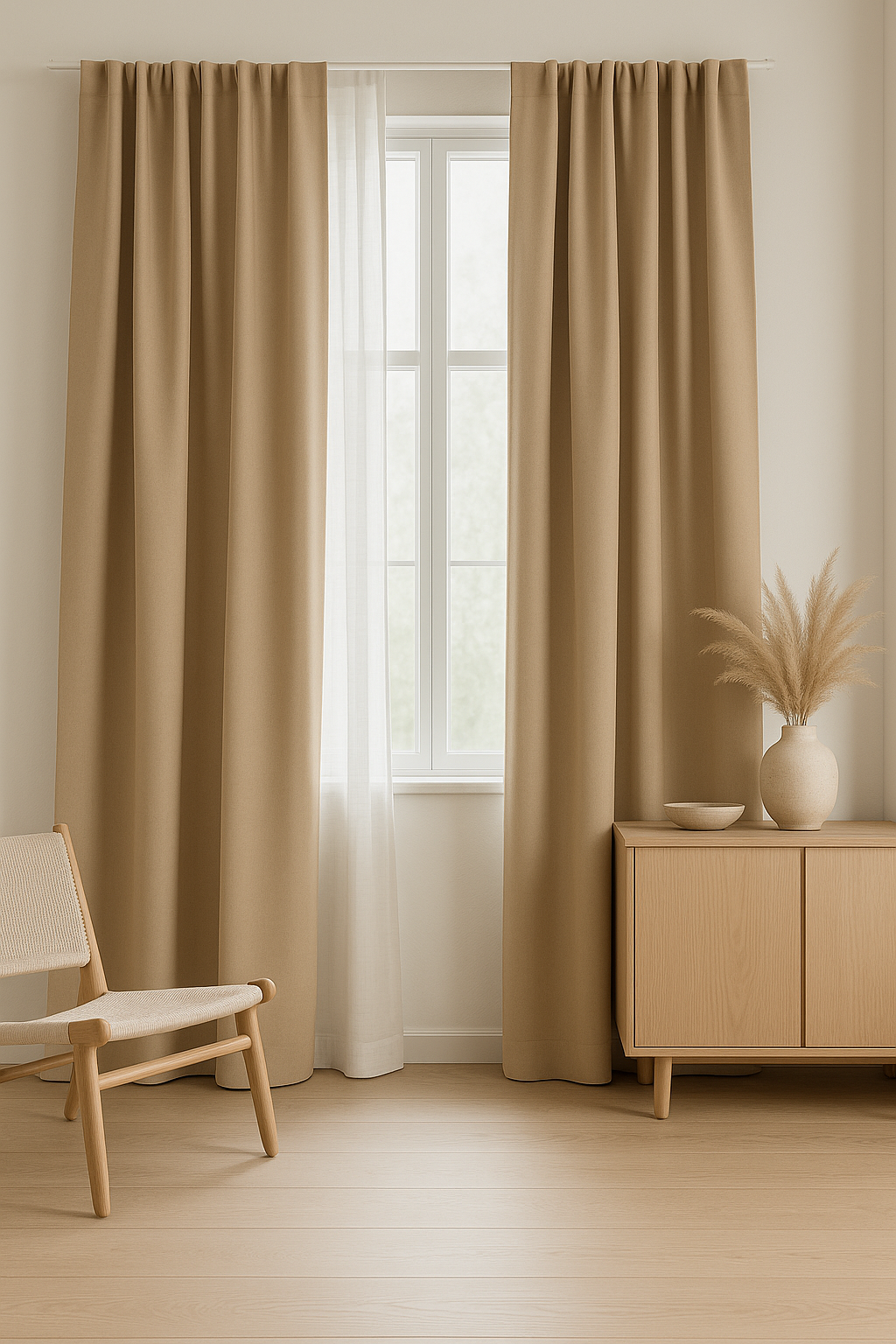 Verduisteringsdoek Beige – Soepele & Verduisterende Gordijnstof