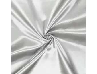 Heavy Satijn Stof Brandvertragend - Zilvergrijs – 280 cm breed