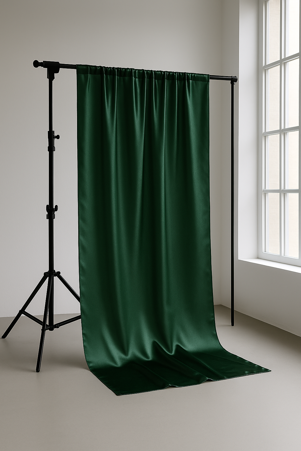 Heavy Satijn Donkergroen –Brandvertragend & 280 cm Breed