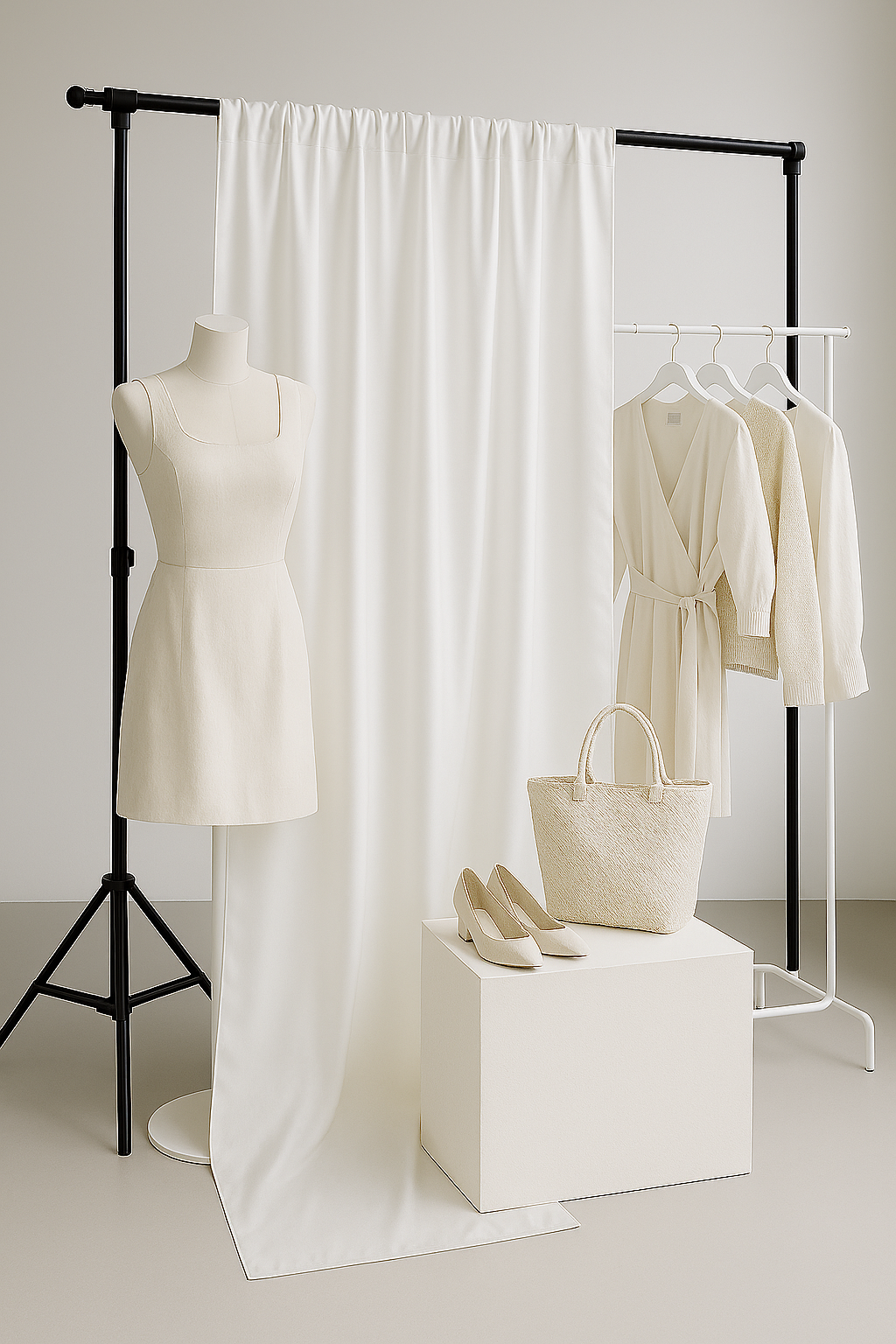 Heavy Satijn Stof Wit –Brandvertragend & 280 cm Breed