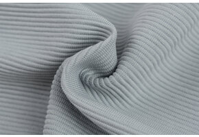 Ottoman Rib Jersey Stof Staalblauw