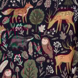 Sweat Stof Digitale Print Bosdieren Avontuur - Navy