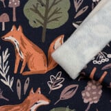 Sweat Stof Digitale Print Bosdieren Avontuur - Navy