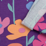 French Terry Stof Digitale Print Bloemenveld – Paars