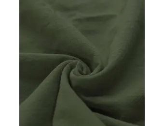 Gewassen Katoenen Stof Leger Groen