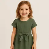 Gewassen Katoenen Stof Leger Groen – Zacht & Stonewashed