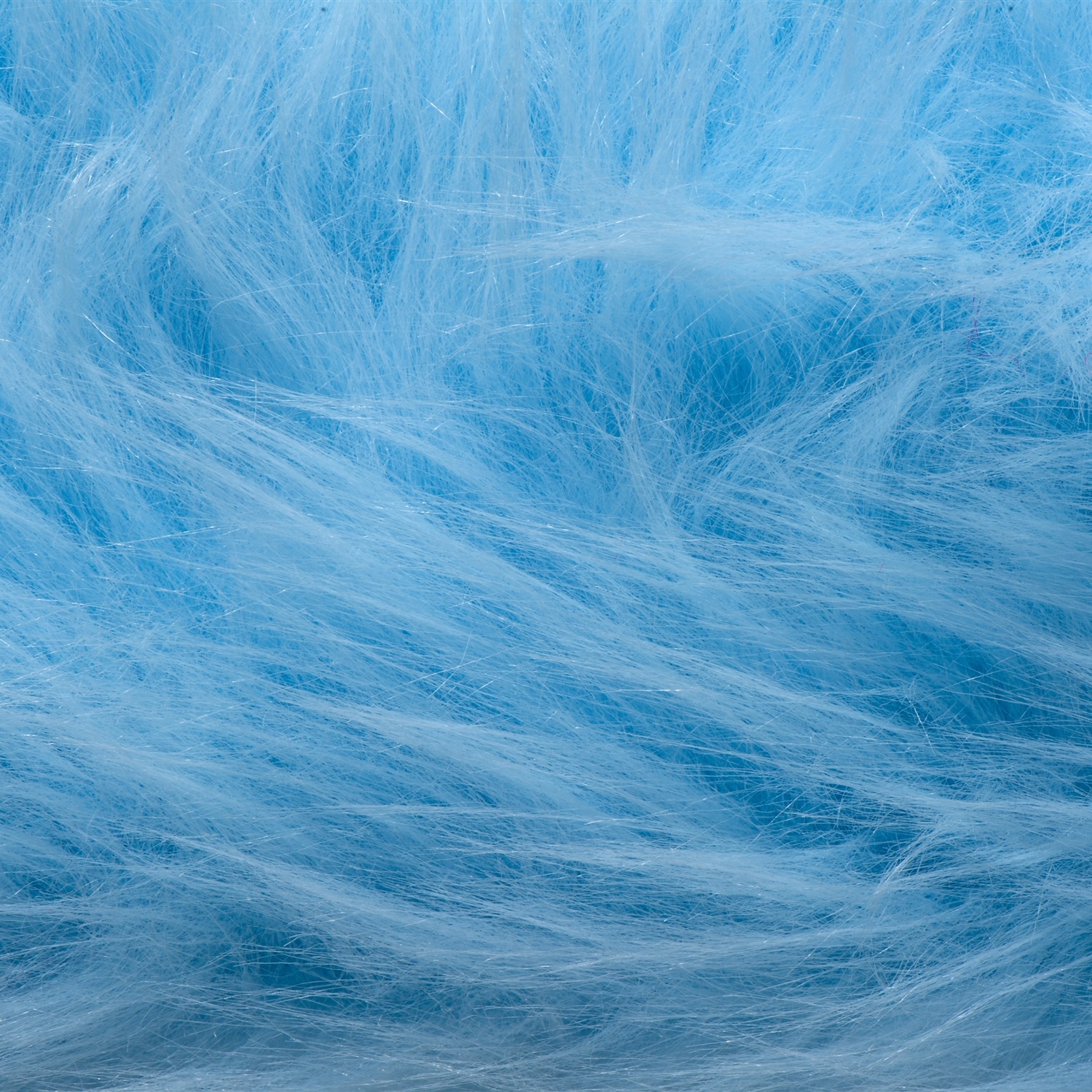 Langharig Imitatiebont Stof Lichtblauw - Zacht, Vol en Veelzijdig