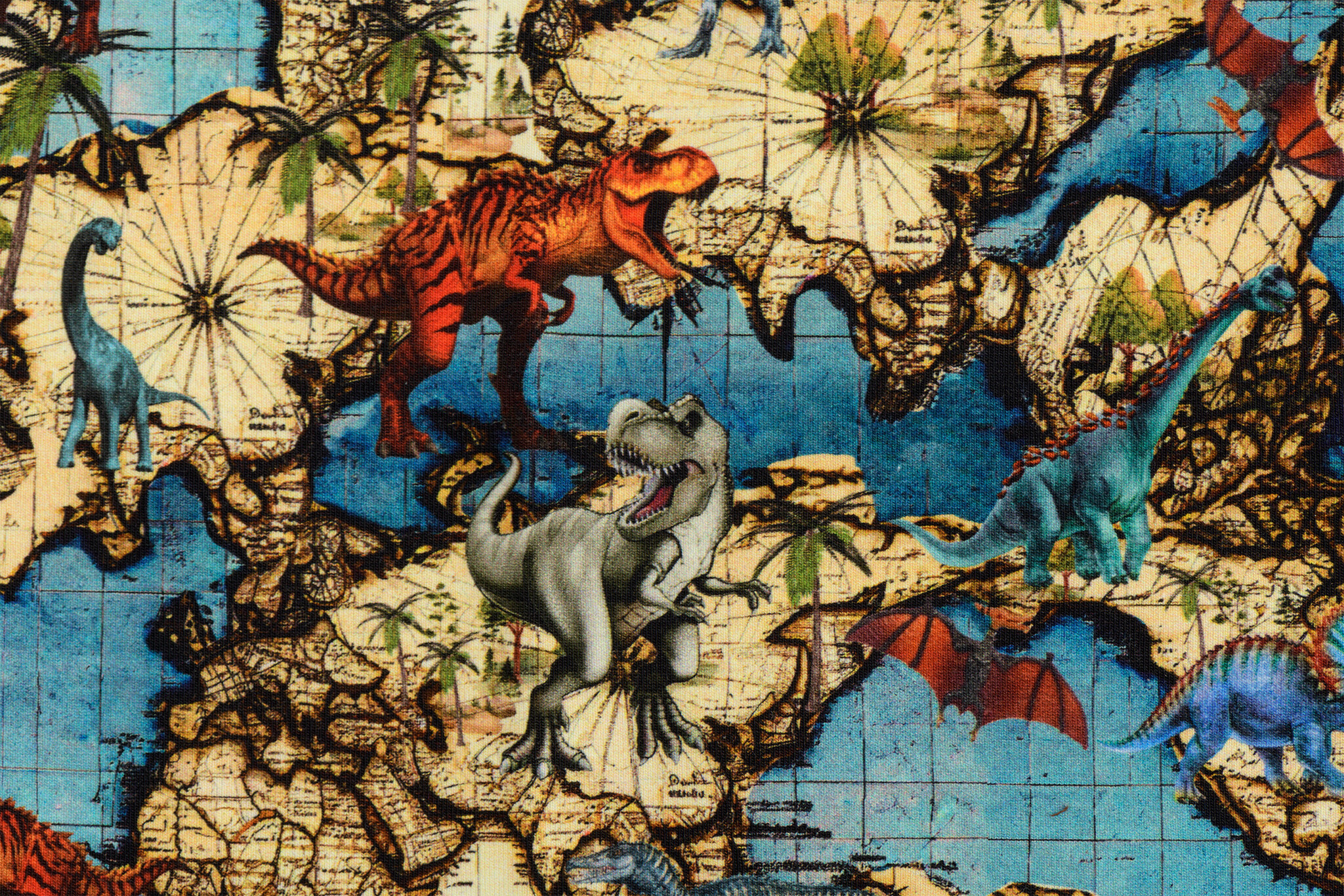 Jersey Katoen Dino Wereld – Stoer, Zacht & Leuk voor Kidswear
