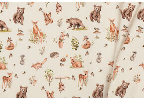 Jersey Katoen Digitale Print - Natuur Dieren