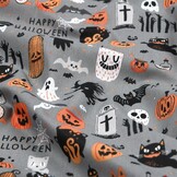 Katoen Stof Happy Halloween – Voor Enge Creaties & Spookdecoraties