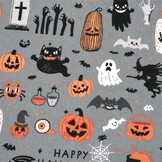 Katoen Stof Happy Halloween – Voor Enge Creaties & Spookdecoraties