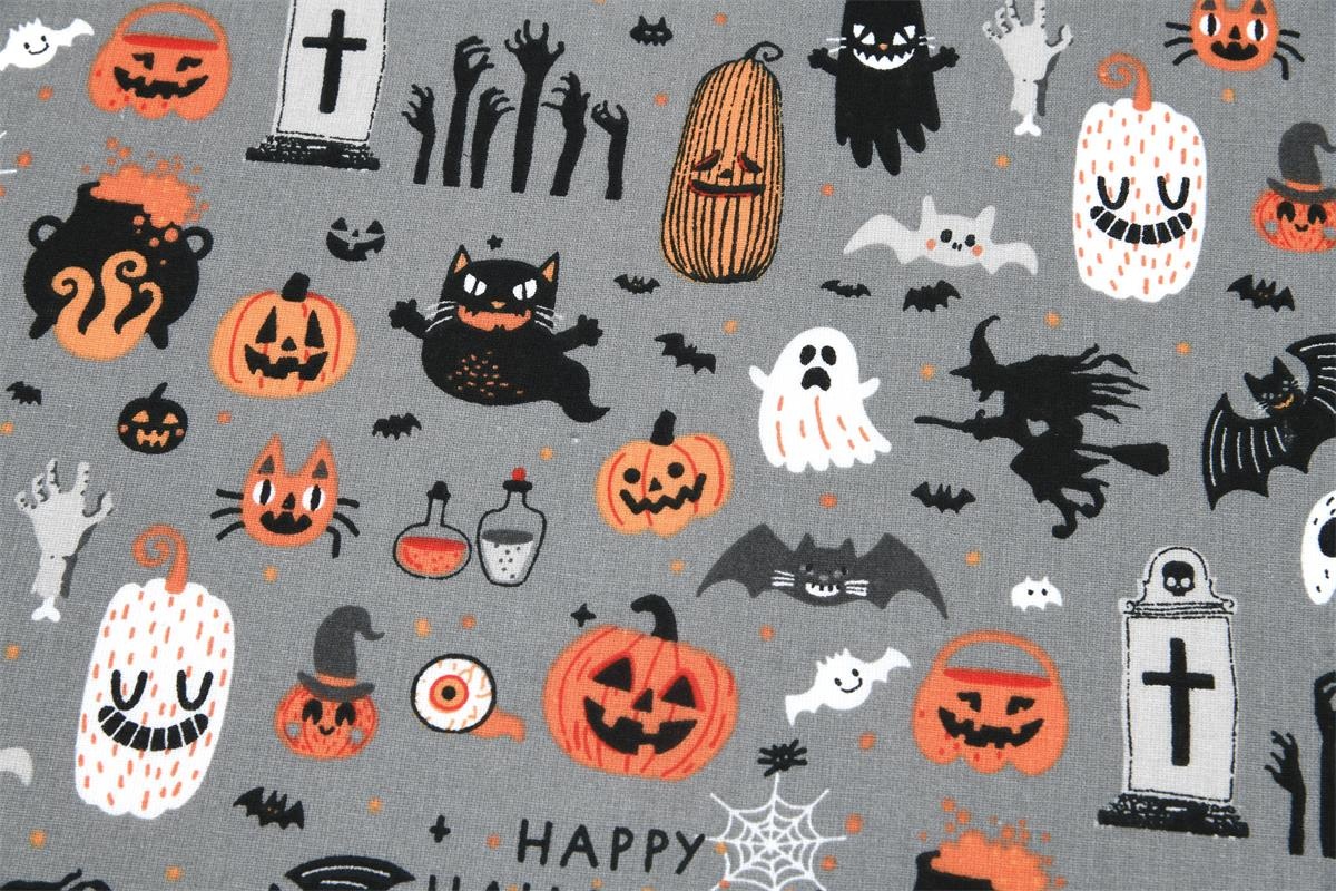Katoen Stof Happy Halloween – Voor Enge Creaties & Spookdecoraties