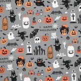 Katoen Stof Happy Halloween – Voor Enge Creaties & Spookdecoraties