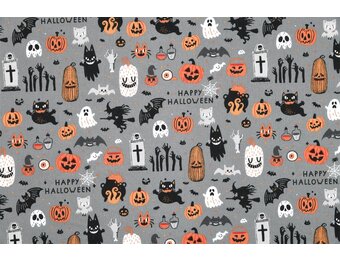 Katoen Stof Halloween Print Happy Halloween