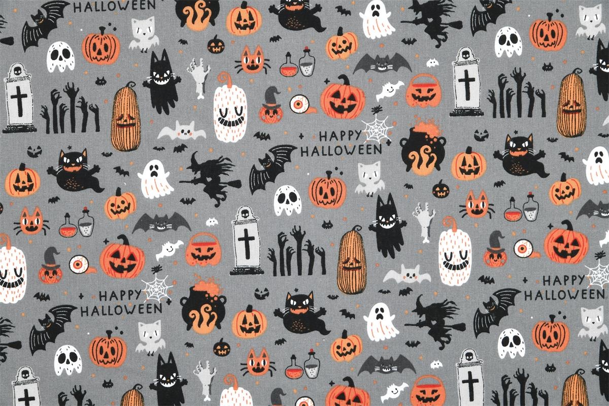 Katoen Stof Happy Halloween – Voor Enge Creaties & Spookdecoraties