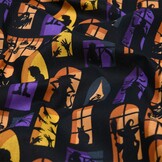 Katoen Stof Halloween Print Haunted Windows – Griezelige Creaties