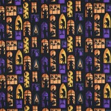 Katoen Stof Halloween Print Haunted Windows – Griezelige Creaties