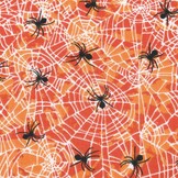 Katoen Stof Halloween Creepy Crawlers – Oranje – Griezelige Creaties