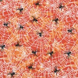 Katoen Stof Halloween Creepy Crawlers – Oranje – Griezelige Creaties