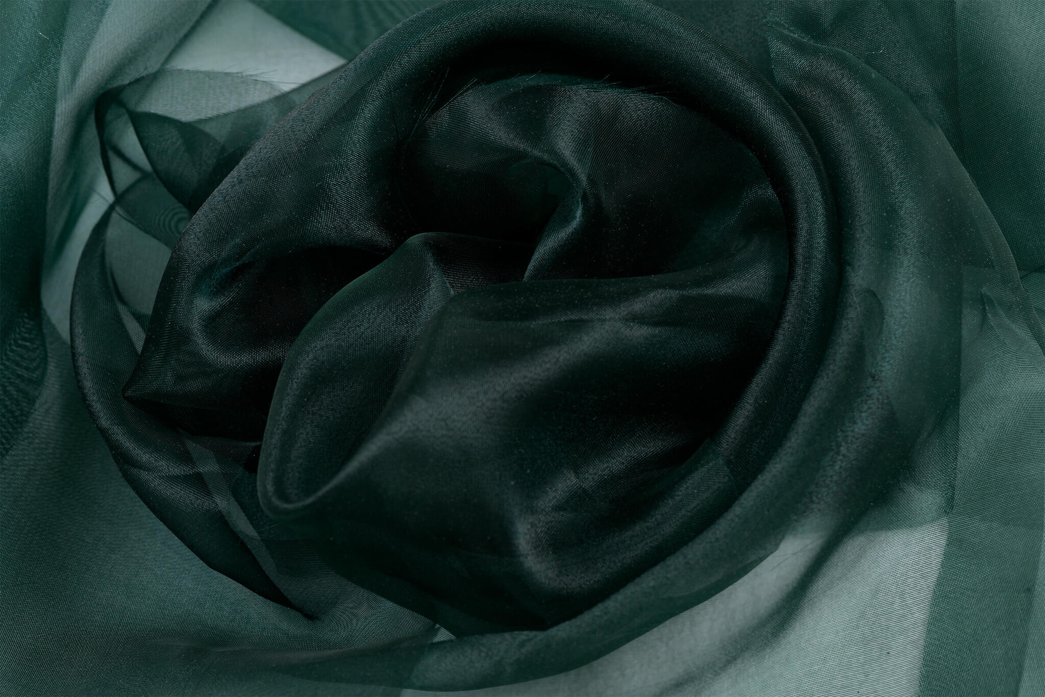 Organza Stof Donkergroen – Brandvertragend & 300 cm Breed