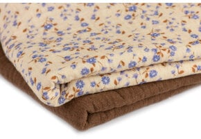 Hydrofiel Stof Digitale Print - Blauwe Minibloemen