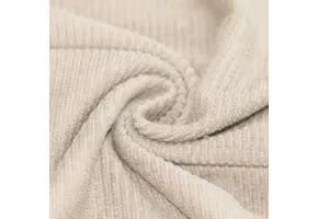 Rib Loop Terry Jersey Stof Licht Beige