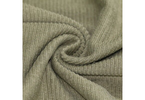 Rib Loop Terry Jersey Stof Olijf