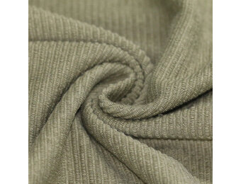 Rib Loop Terry Jersey Stof Olijf