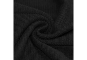 Rib Loop Terry Jersey Stof Zwart