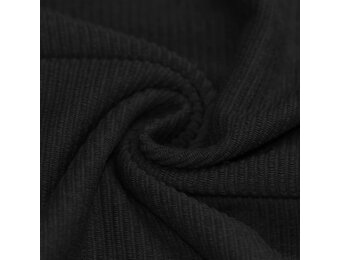 Rib Loop Terry Jersey Stof Zwart