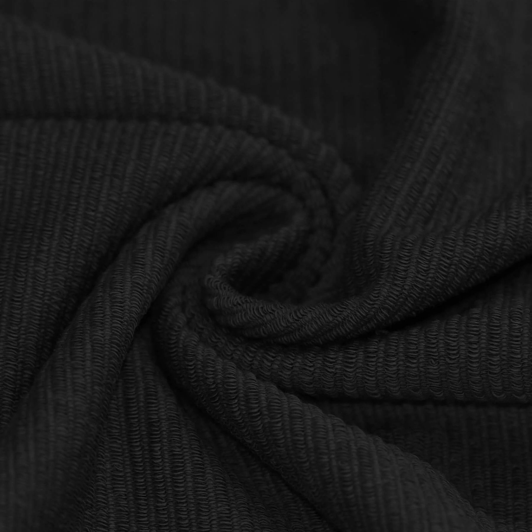 Rib Loop Terry Jersey Stof Zwart – Comfortabel & Duurzaam