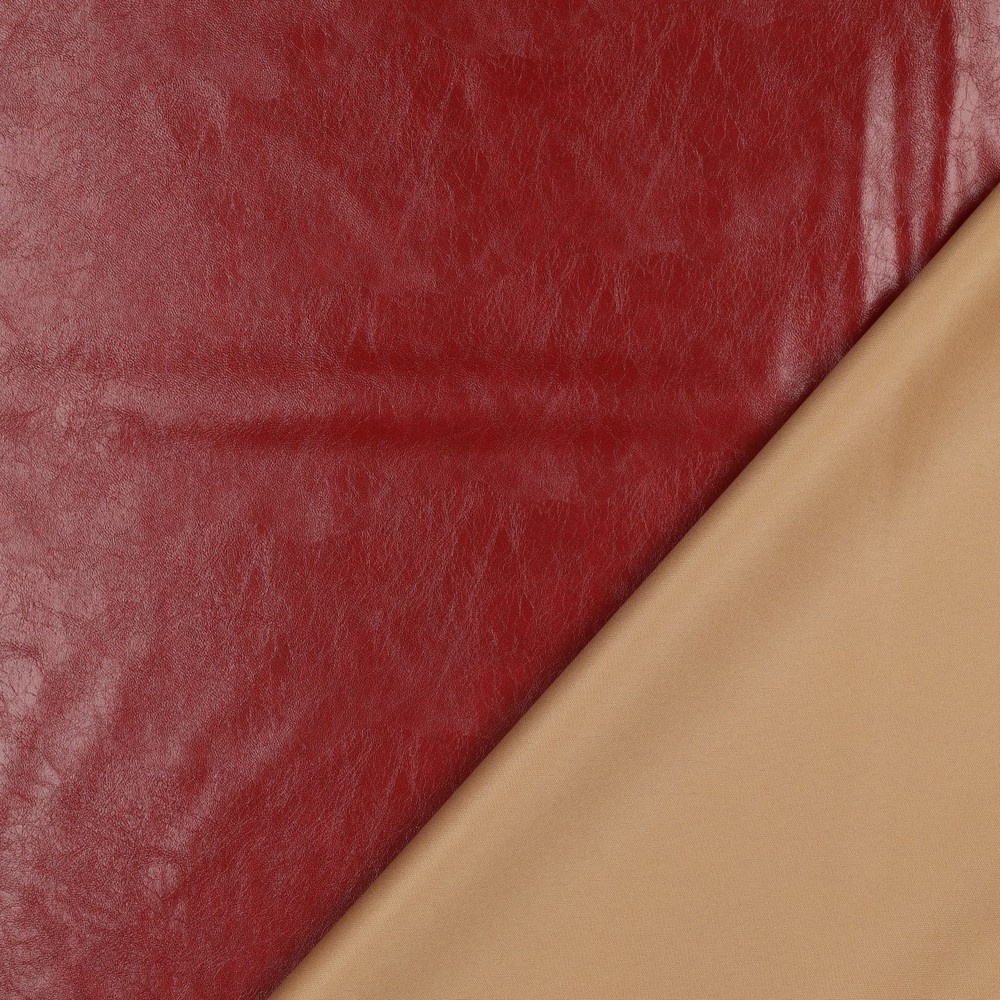 Imitatieleer Shiny Stretch Ruby Red – Glanzend & Rekbaar