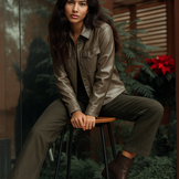 Imitatieleer Shiny Stretch Stone – Glanzend & Rekbaar