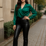 Imitatieleer Shiny Stretch Black – Glanzend & Rekbaar