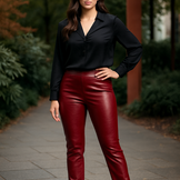 Imitatieleer Shiny Stretch Ruby Red – Glanzend & Rekbaar