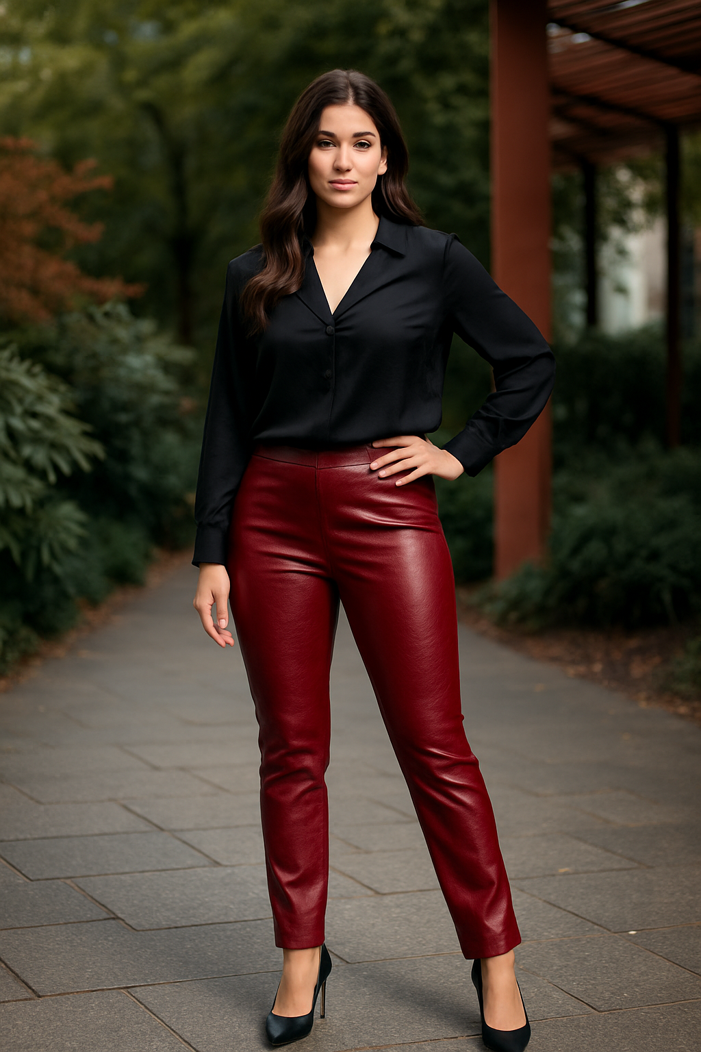 Imitatieleer Shiny Stretch Ruby Red – Glanzend & Rekbaar