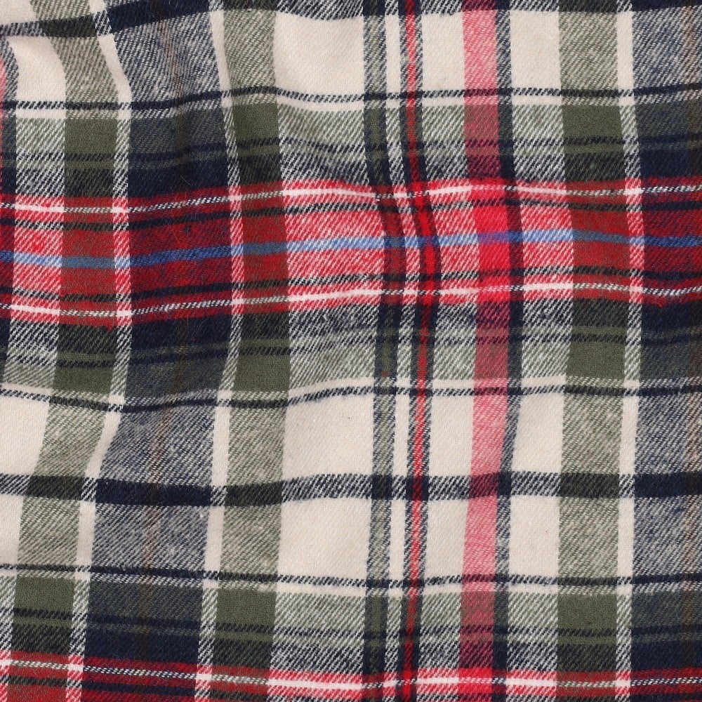 Katoen Brushed Ruitjes Wijnrood Pickle Blauw – Zacht & Comfortabel