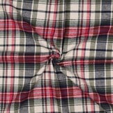 Katoen Brushed Ruitjes Wijnrood Pickle Blauw – Zacht & Comfortabel