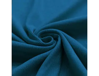 Rib Jersey Stof Petrol Blauw