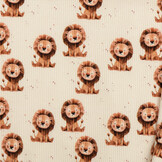 Rib Jersey Stof Leeuwen Licht Beige – Zacht & Comfortabel