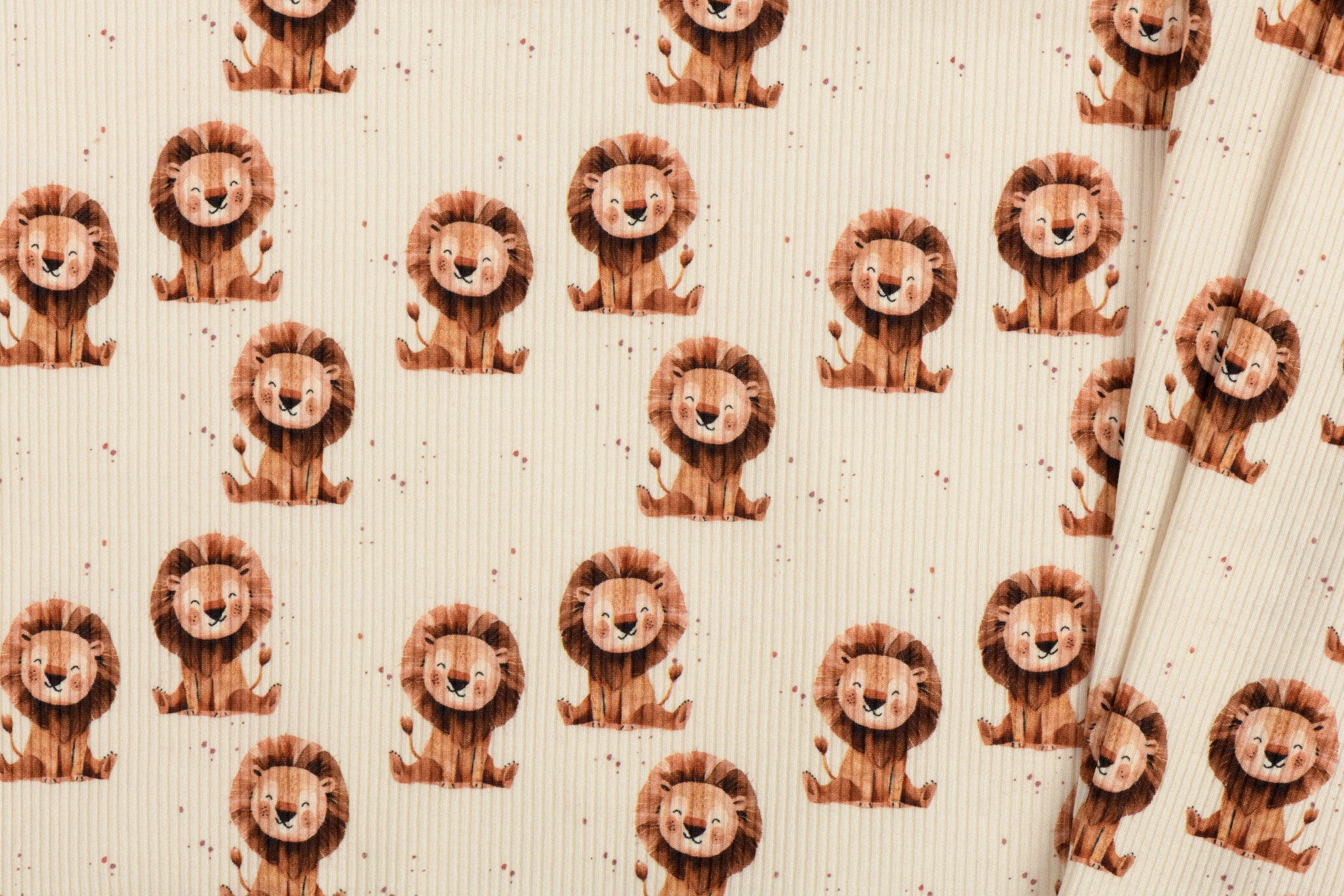 Rib Jersey Stof Leeuwen Licht Beige – Zacht & Comfortabel