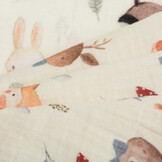 Hydrofiel Stof Digitale Print Bosdiertjes – Zacht, Ademend & Speels